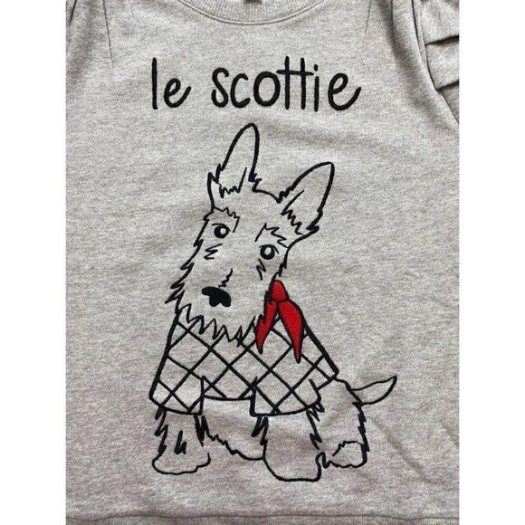Charter Club Scottie Dog Sweatshirt Top Women's PETITE MEDIUM Gray Black Relaxed - Picture 3 of 10
